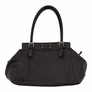 KATE SPADE Dark Chocolate Brown Pebble Leather Shimmer Shoulder Bag